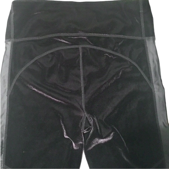 Sweaty Betty Legging Black Velvet Fashion Velour High Rise Pant Tuxedo Pull On M - Picture 16 of 16